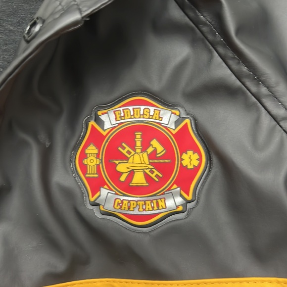 Kids Fire Department Rain Jacket - Picture 2 of 4